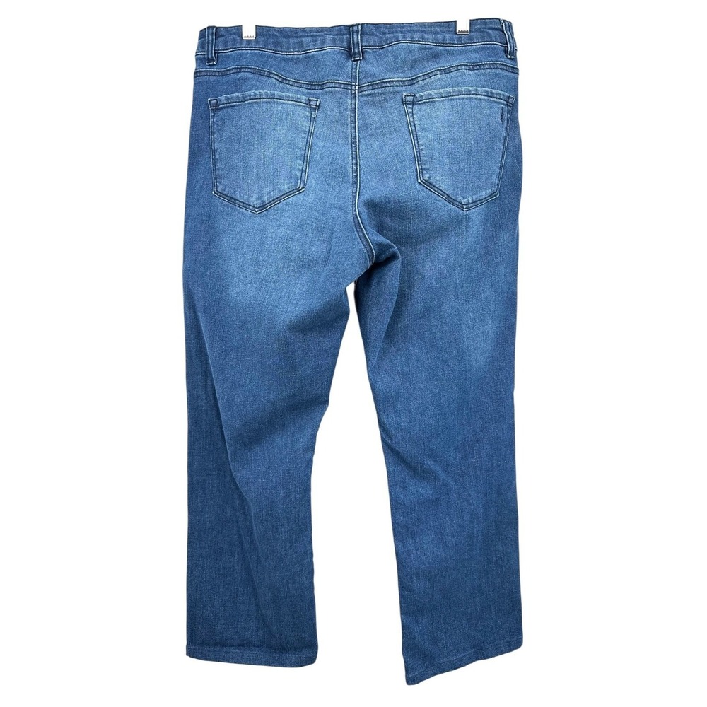 MEASURE MADE Straight Leg Jeans Mid-Rise Blue Stretch Denim Women's Size 36x25 - Picture 2 of 10